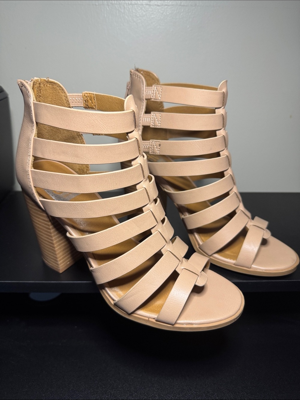 Dolce Vita Briden Nude Strappy Block Heel Sandals - Women